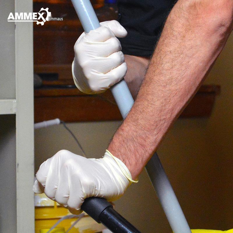AMMEX Промышленные латексные одноразовые перчатки без пудры, 9 дюймов, противоскользящие, 100 шт.