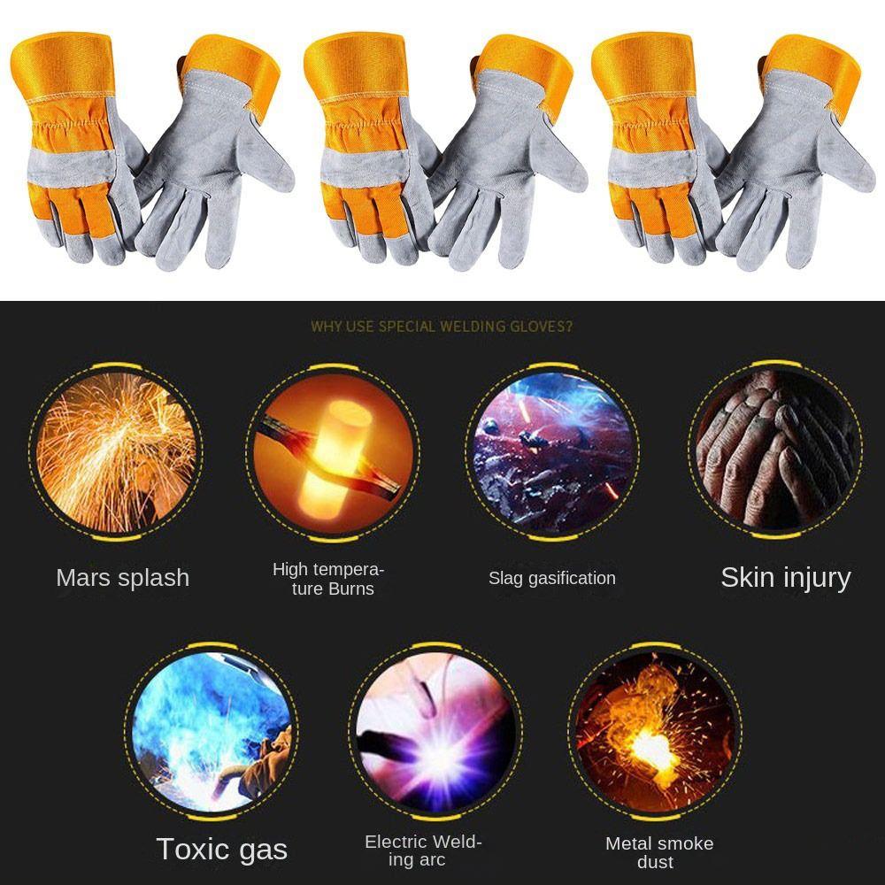 Wear-resistant Leather Working Gloves Labor Protection Welder Work Gloves Cowhide Welding Gloves