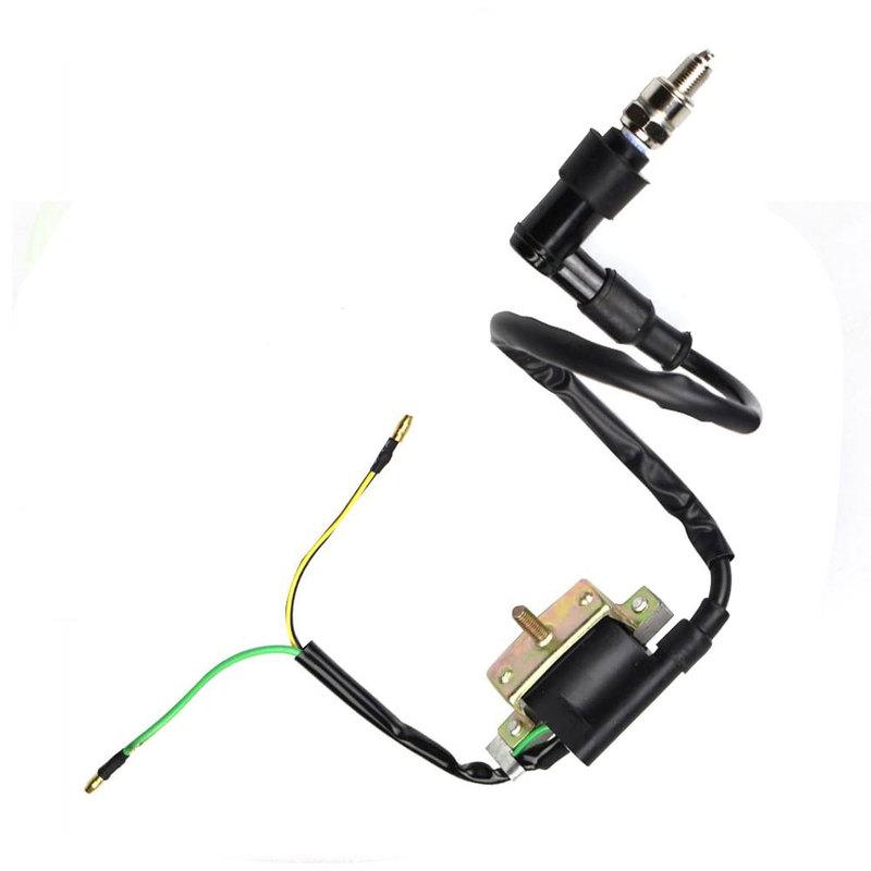 Комплект проводки, катушка зажигания, блок CDI, свеча зажигания для 50cc 70cc 90cc 110cc 125cc 140cc, кикстартер, горизонтальный двигатель