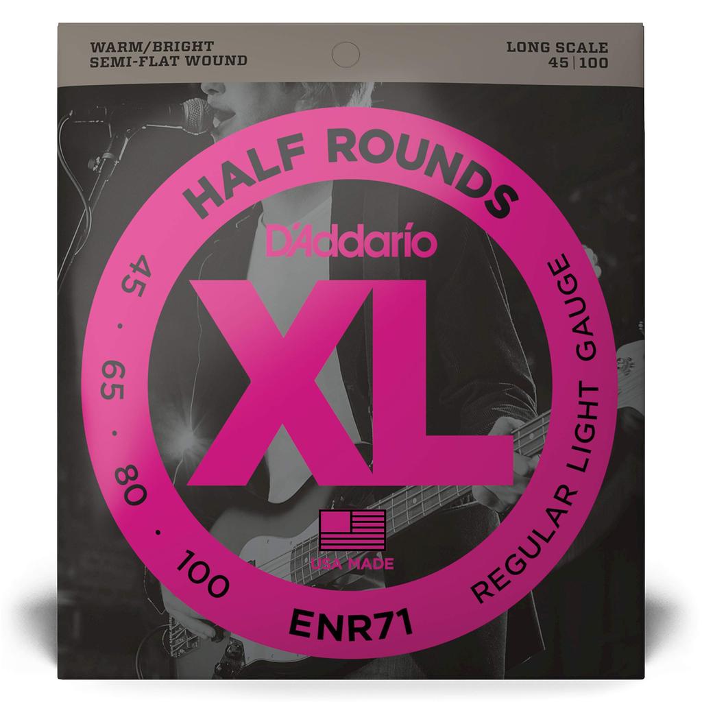Бас длинный ENR71 D'Addario струны, полукруглая/чистый никель, мензура, .045-.100