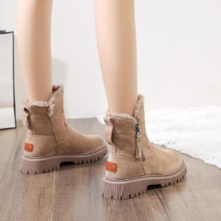 Сапоги на толстой подошве, женские зимние новые зимние сапоги с мягкой подкладкой, теплые короткие сапоги, большой размер 42