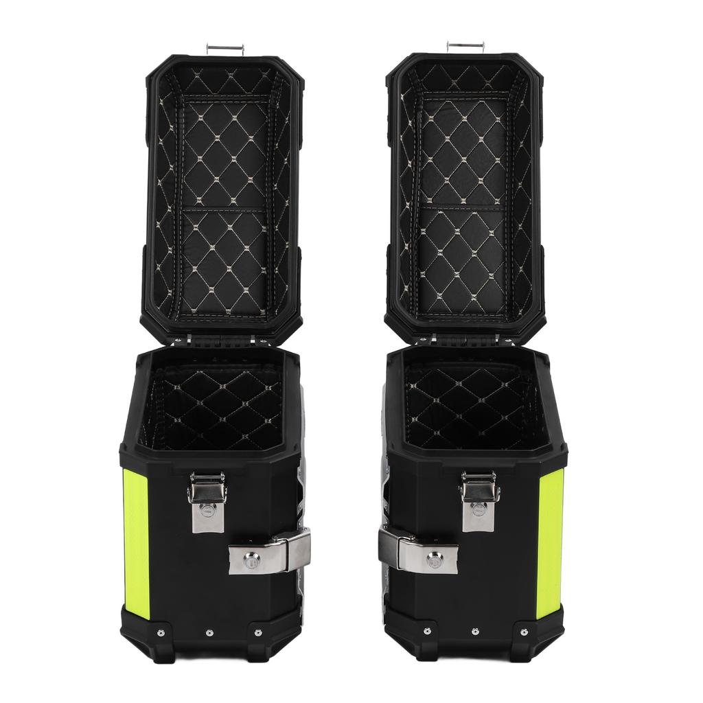 Motorcycle Side Case Motorcycle Side Saddlebag Box Reflective Stickers Cushioning Lining Dust Proof Aluminum Alloy for Scooter