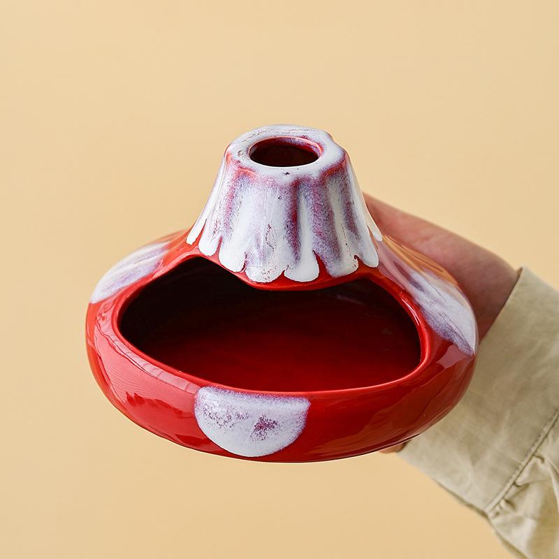 Mosquito Coil Holder Home Creative Ceramic Volcano Mosquito Coil Holder Fire-resistant Mosquito Coil Stove Coil Holder Ash Tray