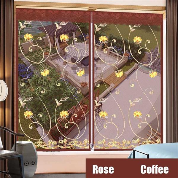 Summer Mosquito Screens Net Self-adhesive Window Screen Door Curtain Velcro Removable Household Decorative Curtain Zipper Opening