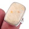Natural Fossil Coral Gemstone Handmade 925 Solid Sterling Silver Ring S.7 M8n20