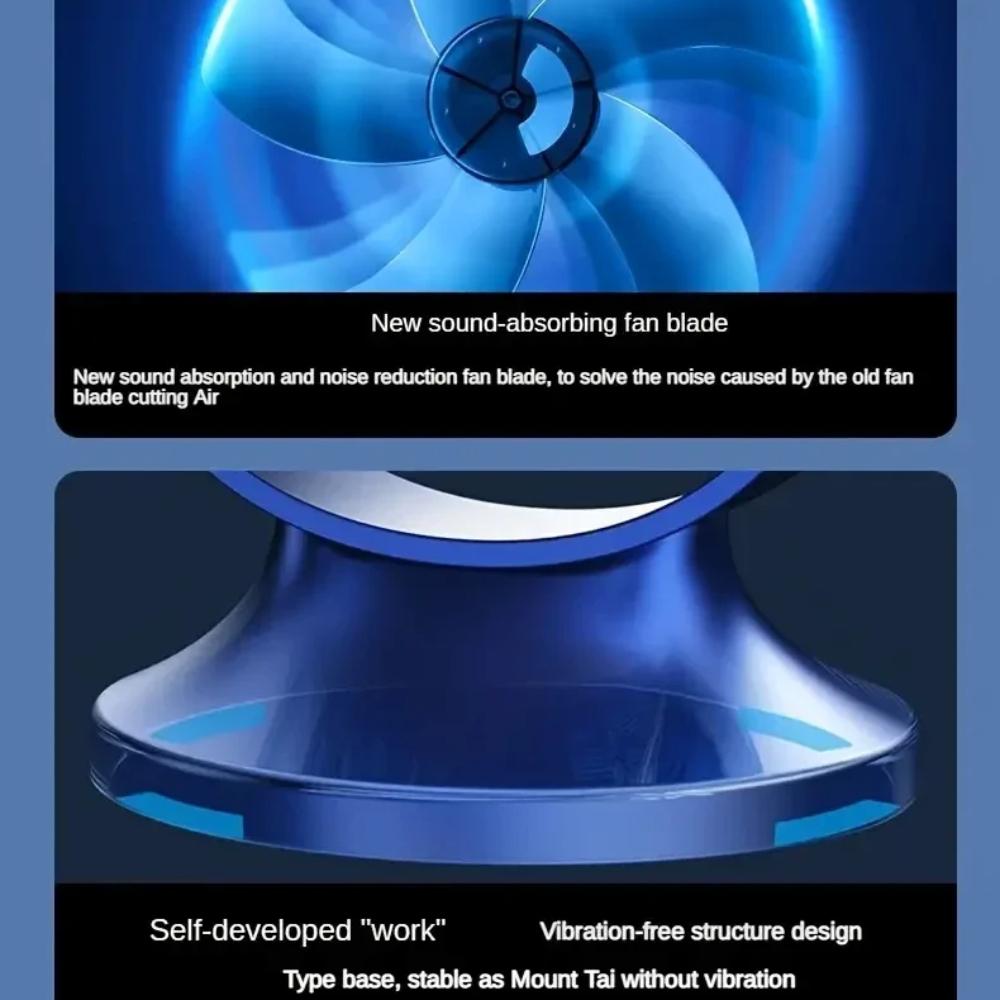 Большой аккумулятор Двойной двигатель Бытовой Маленький Воздушный Охладитель, 5-скоростной Вентилятор Воздушного Охлаждения 360° Объемный Воздуходув, Портативный USB Вентилятор