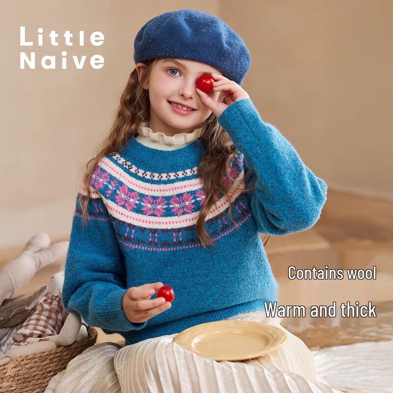 Детский наивный пуловер Fair Isle со снежинками