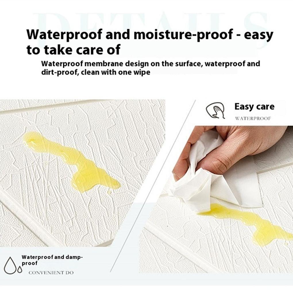 10 штук Самоклеящиеся потолочные плитки Водонепроницаемая пенопластовая панель для DIY домашнего декора 3D пенопластовая наклейка на стену