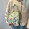 Сумка-ланч-бокс с рисунком для женщин, льняная сумка-тоут для выхода в свет, прочная сумка для хранения косметики на лето, холщовая сумка для покупок в руке