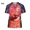 Fashion New Printing of Human Organs and Bones Men's T-shirt Casual Short Sleeved Round Neck Harajuku Large Comfortable