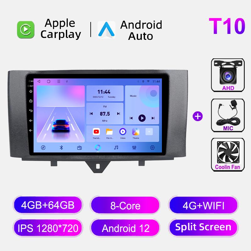 Навигация GPS Carplay для Mercedes Benz Smart Fortwo 2010-2015 Автомобильное радио Android Авто Головное устройство Мультимедийный проигрыватель No 2din DVD