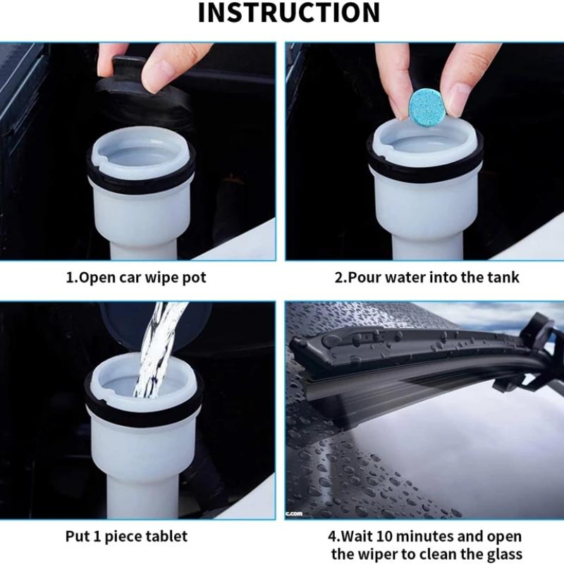 Твердые шипучие таблетки для мытья автомобиля Очиститель ветрового стекла Домашний автомобильный стеклоочиститель для стекол Пыль Твердое моющее средство