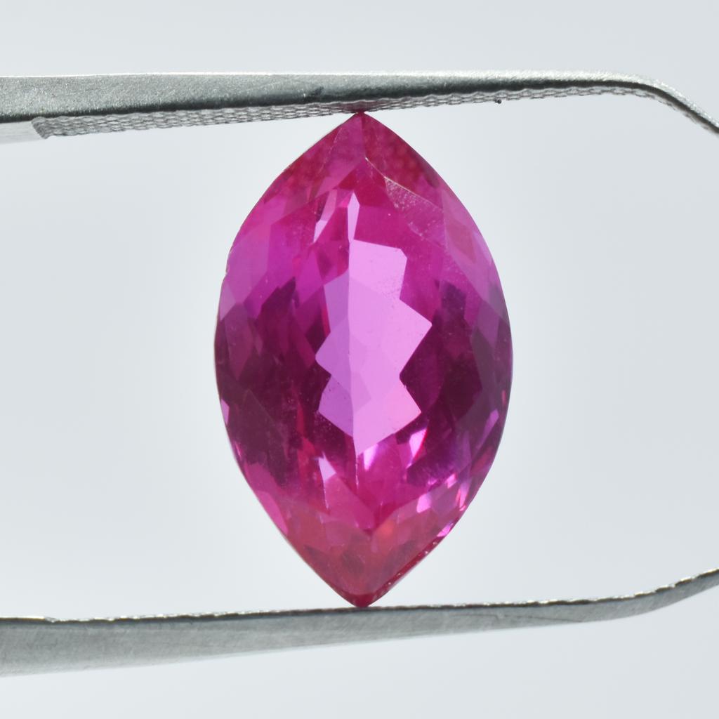 Кольцо с рубином огранки МАРКИЗА Натуральный РОЗОВЫЙ 7,00 карата СЕРТИФИЦИРОВАННЫЙ Свободный драгоценный камень SU-653