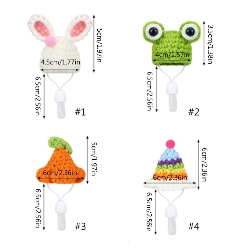 Crocheted Carrot Headwear Hat for Hamster Festival Gift Handwoven Supplies Costume Carrot Rainbow Hat Props Headwear