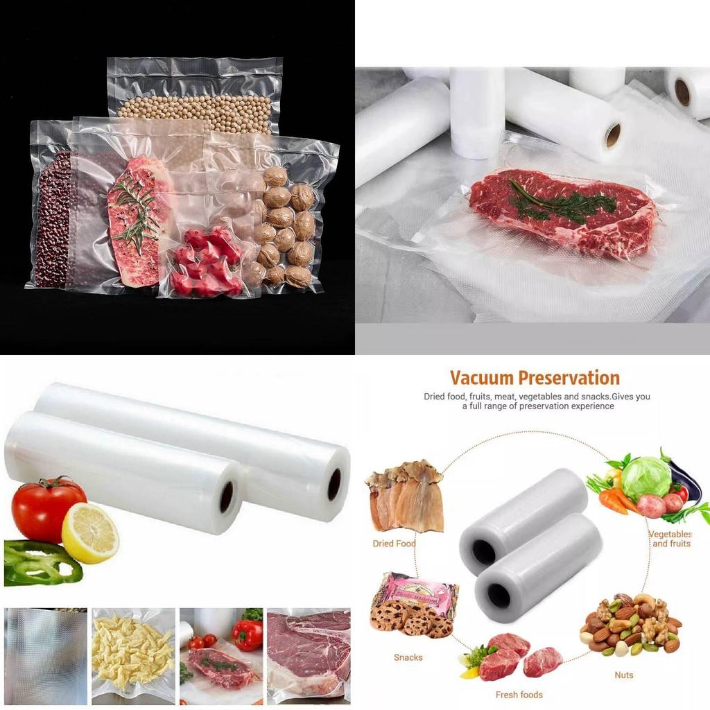 Вакуумные пакеты для хранения продуктов с запайкой для сохранения свежести и сжатия