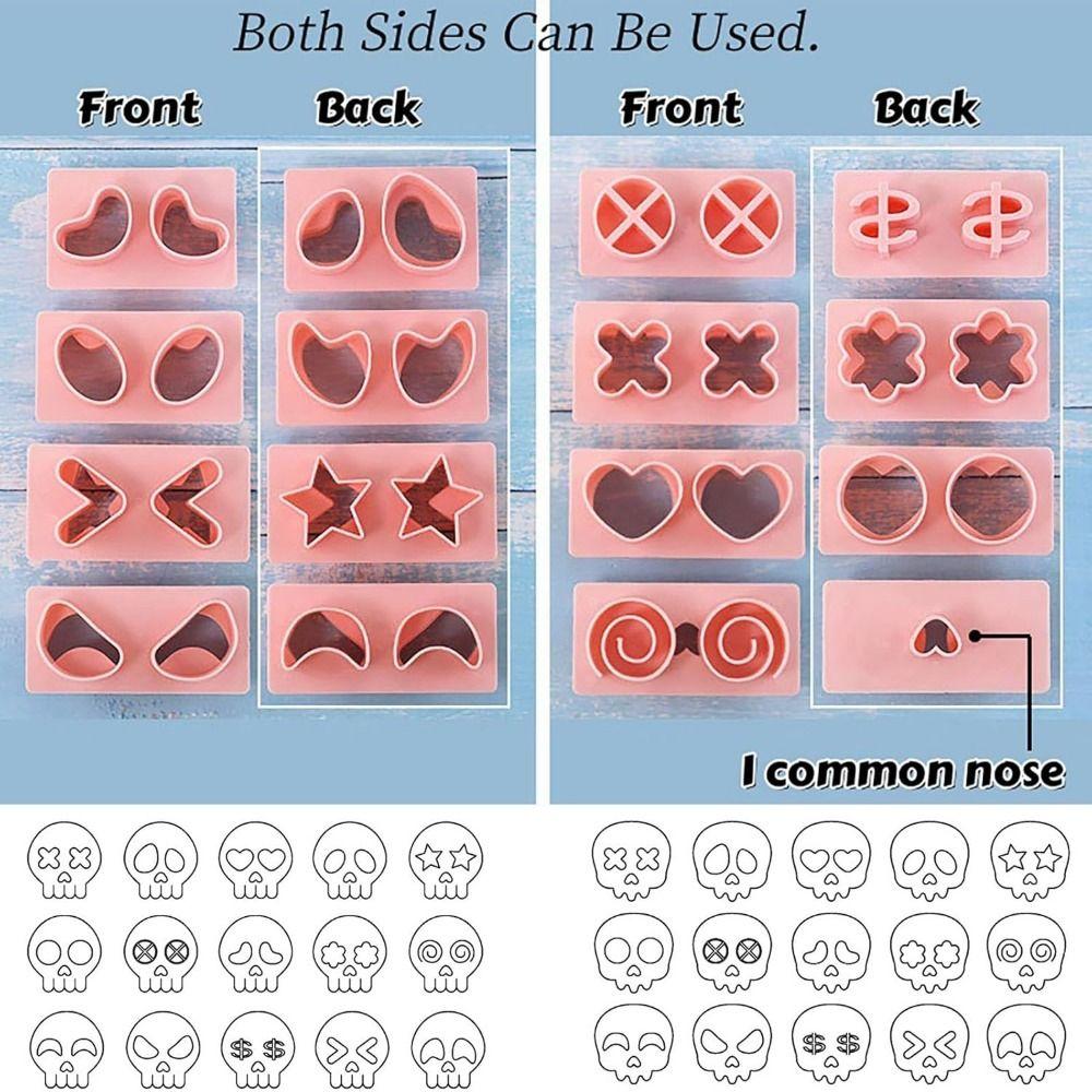 10Pcs/Set DIY Skull Cookie Cutter Cartoon Cookie Stamp Halloween Biscuit Mold Baking