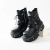 Платформа 2025 Новый европейский и американский стиль Готический стиль Локомотив Платформа Кроссовки Панк Ботинки Женские