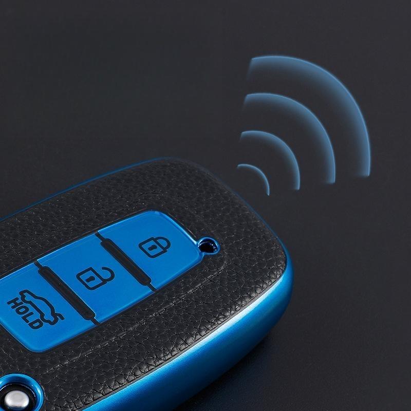 Кожаный чехол для дистанционного ключа автомобиля, брелок для Hyundai Sonata Solaris HB20 Veloster SR IX35 для KIA RIO K2 K3 Sportage, аксессуары
