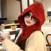 New Winter Hat for Women Korean Fashion Autumn and Winter Red Knitted Hat Fashionable and Versatile Warm Head Wool Hat Ear Protection