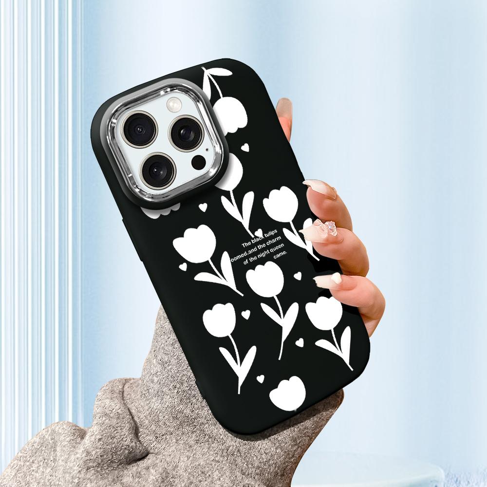 For Samsung A16 A15 A14 A13 S24 S23 Redmi 13C Note 13 12 11 Pro iPhone 16 15 Flowers Pattern Soft Silicone Candy Color Phone Case