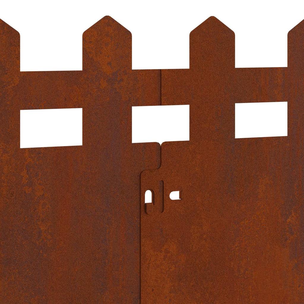 Lawn Edging 20 pcs Rusty 103 x 0.05 x 22 cm Weatherproof Steel