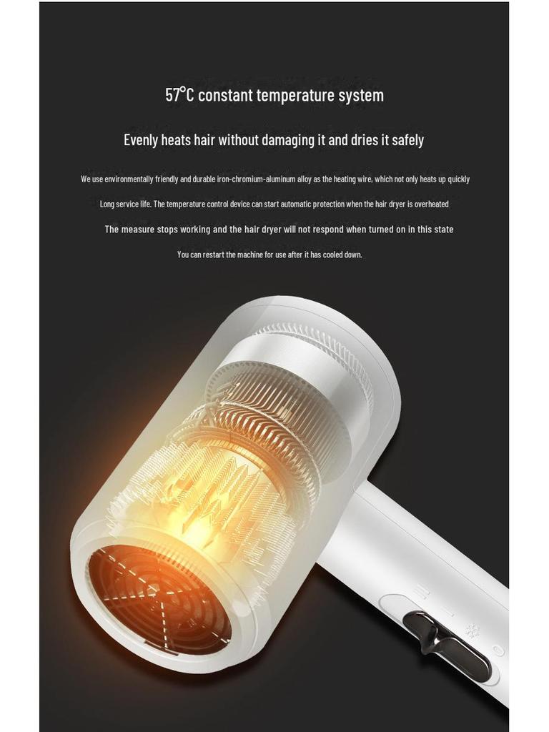 Настенный малошумный фен, 3 скорости, свободная установка