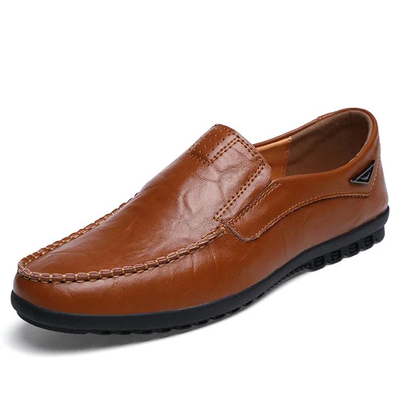 Fashion Luxury Handmade Leather Shoes for Men Fashion Men's Casual Shoes Slip On Loafers Lightweight Driving Shoes Men Flats Moccasins