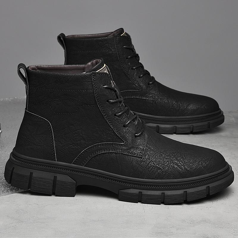 Men Lace Up Boots Genuine High-top Multi-purpose Hiking High Quality Work Clothes Shoes Fashionable Comfortable High Top Boot