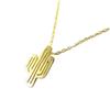 [Q1482] - Handmade 'Boho' (cactus) Gold Necklace - 15x9 Mm
