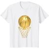 Golden Basketball Player Game Team Sports Lover T-Shirt for Men Women Cool Design Tee  Clothing