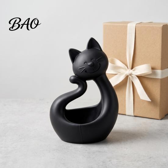Multipurpose Storage Plate Cat Shape 3D Printed Tray, Matte Finish Decorative Desktop Cute Decoration Durable PLA Ornament for Bedroom Dressing Table