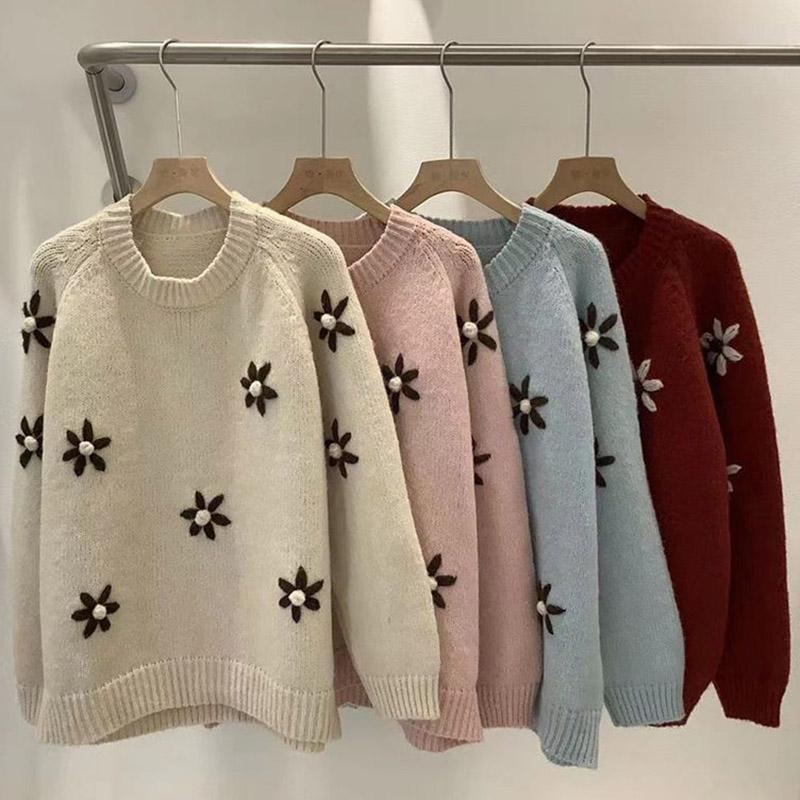 Sweater for Women Autumn Winter Thickened Pullover Warm Knitted Stretchy Long Sleeve Oversize Jumper Tops