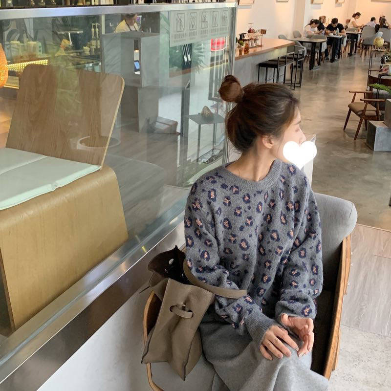 Casual Solid Knit Sweater Ladies V Neck Crew Neck Warm Daily Long Sleeve Blouse