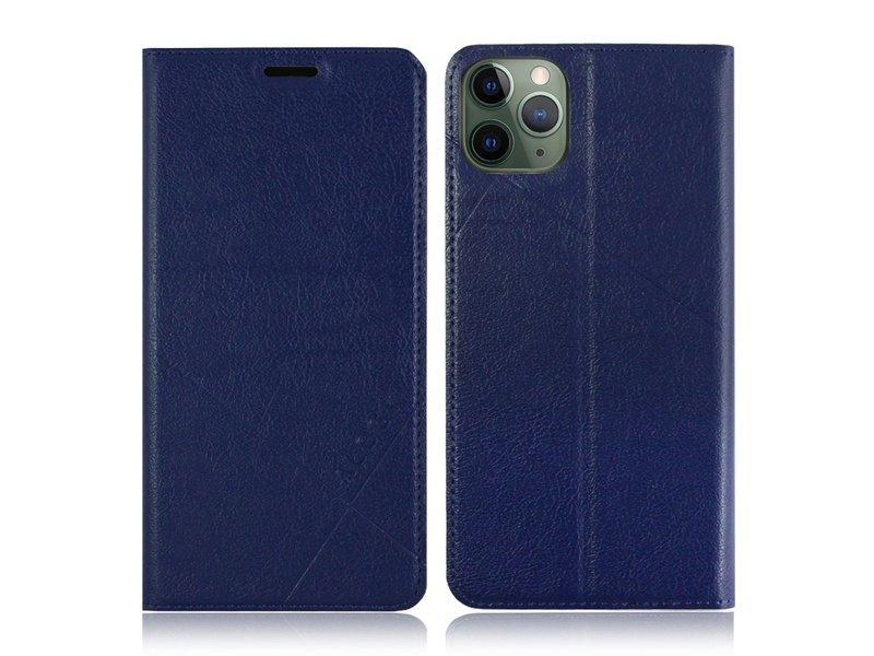 Etui Z Klapką Portfel Alogy Skórzane Obudowa Do Apple Iphone 11 Pro Granatowe