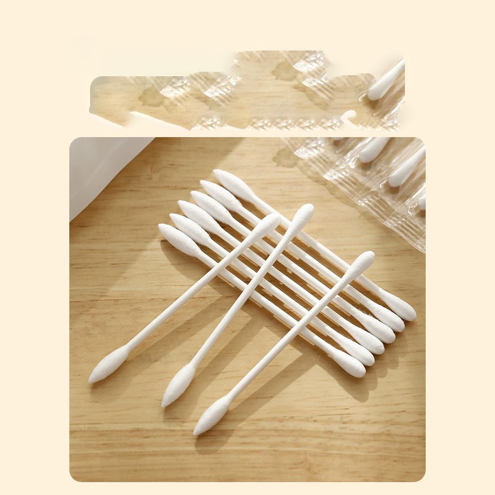100 шт. независимая упаковка, ватный тампон для чистки и гигиены, путешествия, портативная бумажная палочка с двойной головкой, одноразовая косметика