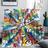 1Pc Cute Cartoon Print Flannel Blanket, High quality Comfortable for All Seasons, Home Decor, Warmth and Comfort, Perfect for Christmas Gifts W51