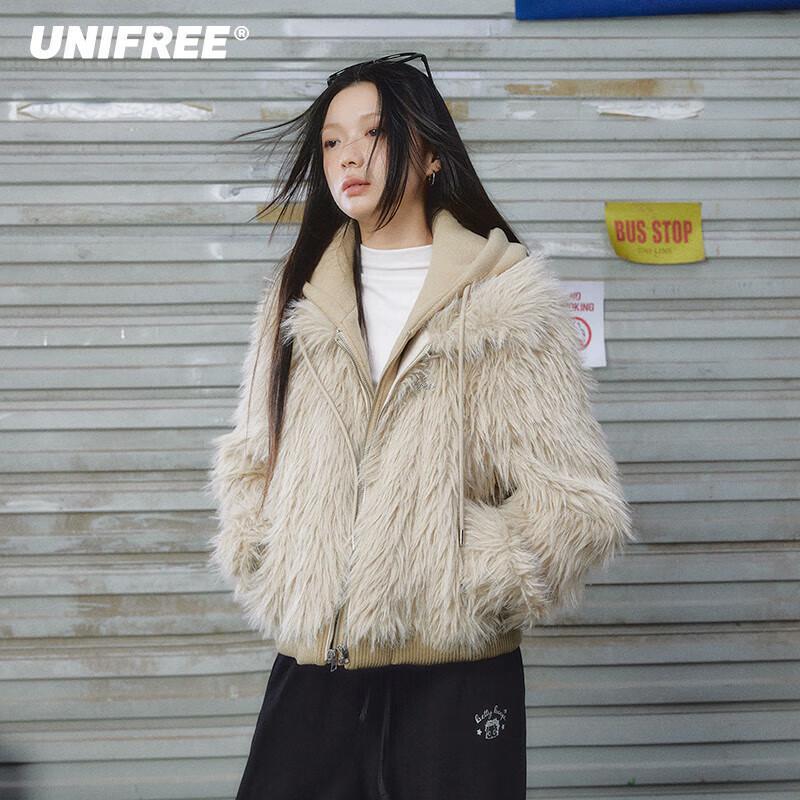 unifree Women's Korean Style Faux Two-Piece Hooded Padded Jacket