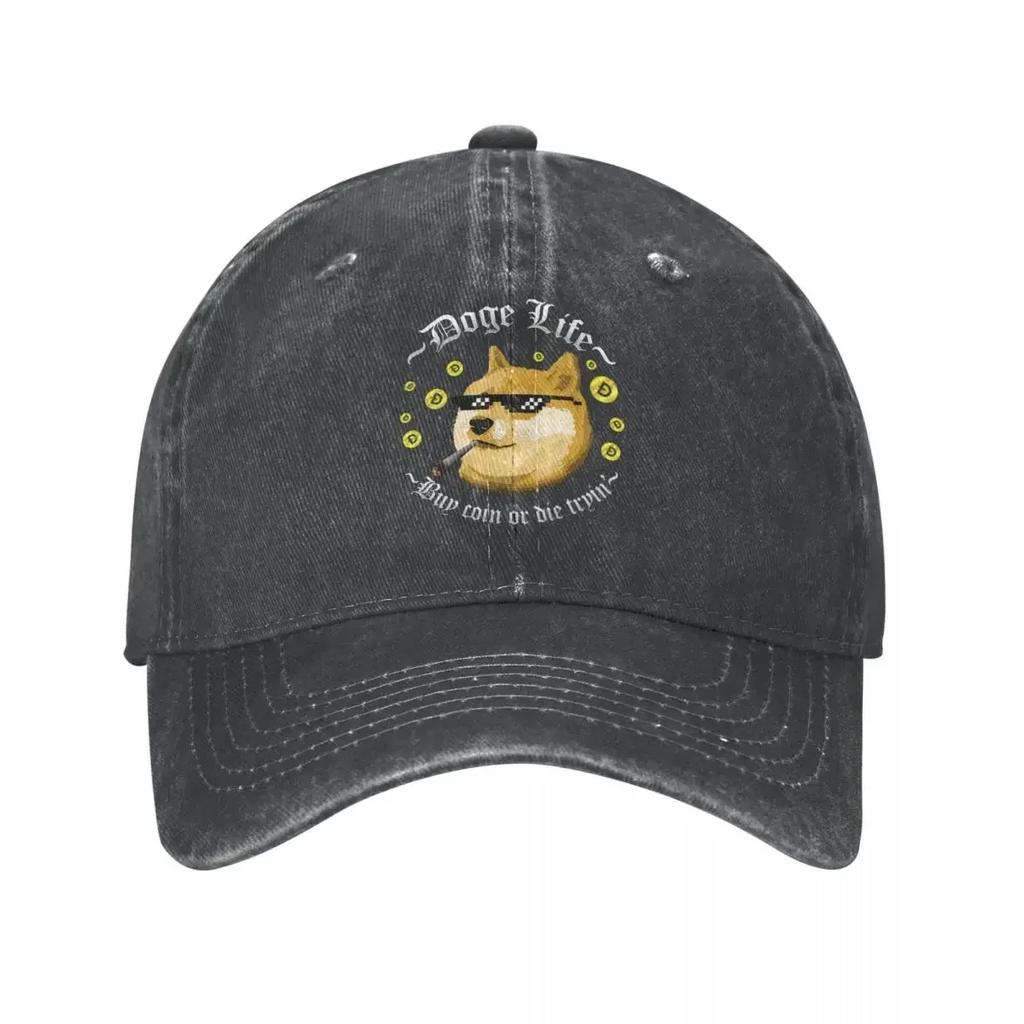 Doge Life Dogecoin Весенне-летняя кепка Dad Baseball Cap Classic Bitcoin Crypto Btc Sunhat Deniimm Sport Casquette