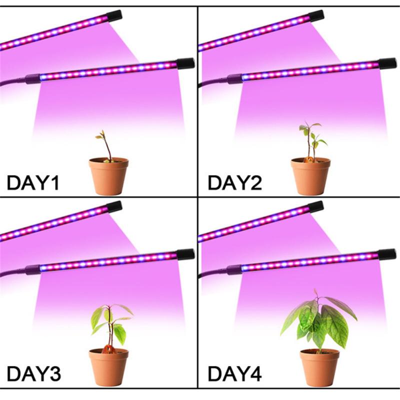 20 светодиодных ламп для выращивания комнатных растений, полный спектр, автоматическое включение и выключение, таймер 3/6/12 часов, 9 регулируемой яркости