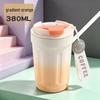 Portable Gradient Stainless Steel Thermos with Lanyard - Customizable Mini Coffee/Water Cup