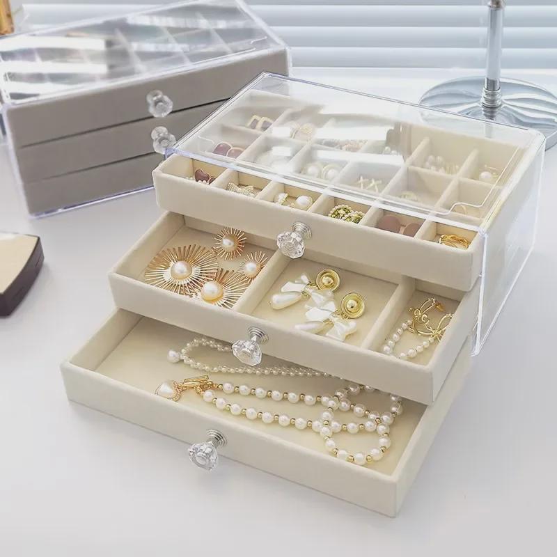 Luxury Jewelry Storage Box for Earrings, Necklaces, and Rings - Large Capacity Organizer