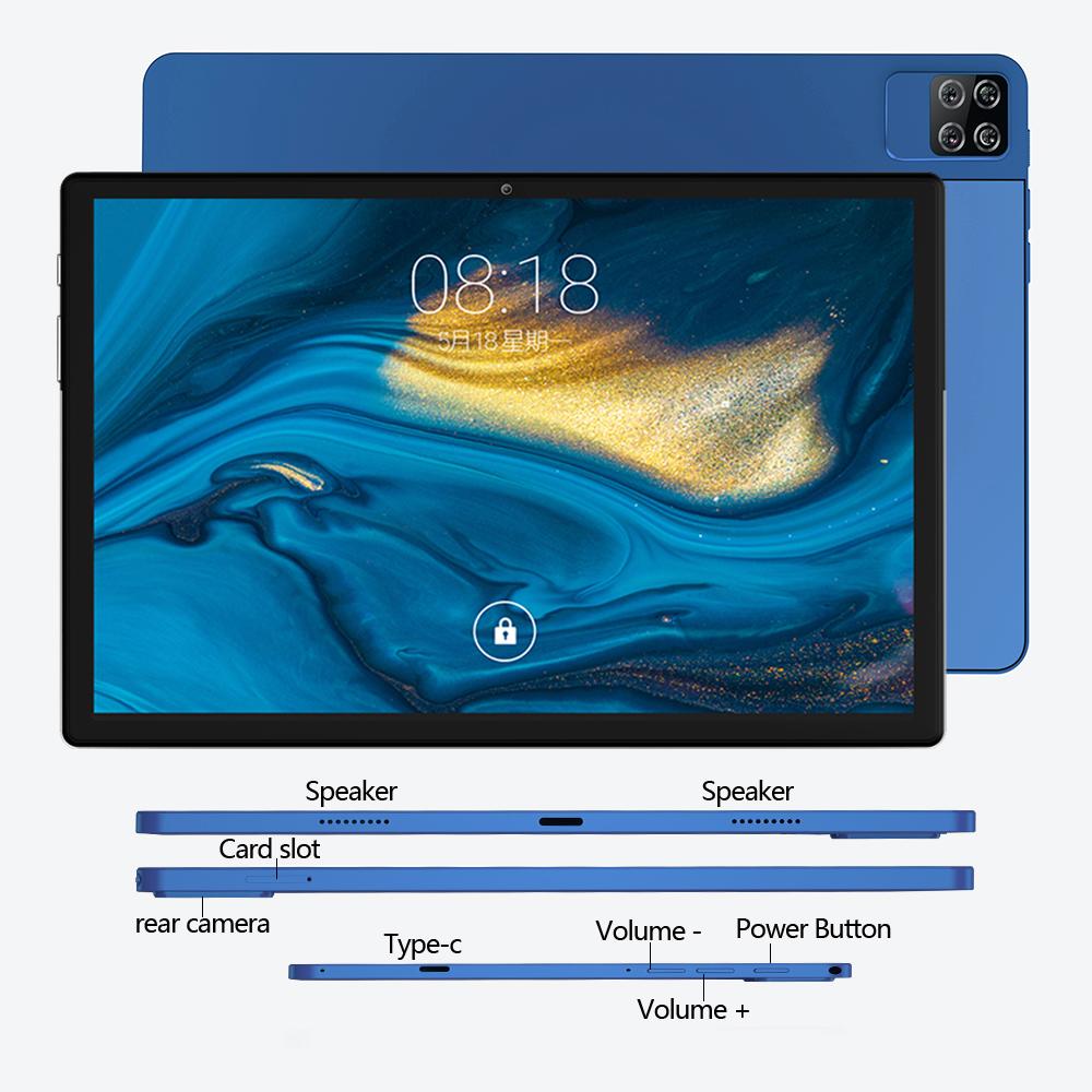 BDF 10.1 Inch Big Screen 8GB+256GB Tablet PC Android 12 3G 4G Lte WiFi BT Mobile Phone Sim Card