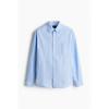H M Poplin sHirt Regular Fit ligHt Blue Striped