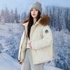 Women's Autumn and Winter Coat Hooded Fur Collar Thickened Loose Windproof Short Women's Jacket
