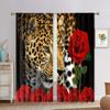 Новые розы, леопарда, тигра, дикого животного, узор, высокая затемняющая штора для спальни, гостиной, 2 панели, затемняющая штора, новые