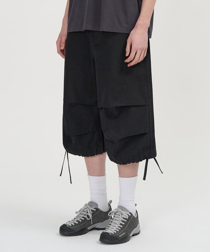 TOFFEE Ripstop Cotton Bermuda Pants (Black)