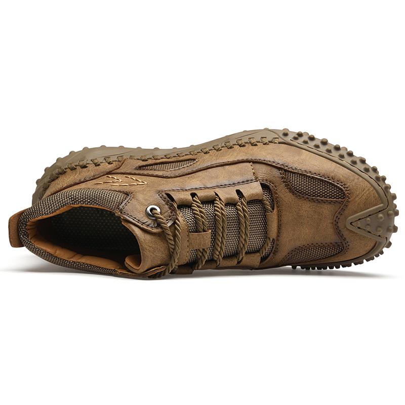 Повседневные кроссовки ручной работы, лоферы, повседневная обувь, высокие кожаные зимние спортивные ботинки для мужчин, мягкие и удобные нескользящие ботинки с хлопковой подкладкой