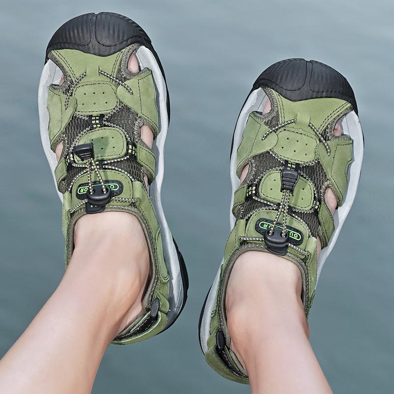 2024 Продажа Мужские Сандалии Летние Износостойкие Подошвы Пляжные Сумки Зеленые Кроссовки Для Походов На Открытом Воздухе Для Мужчин Большие