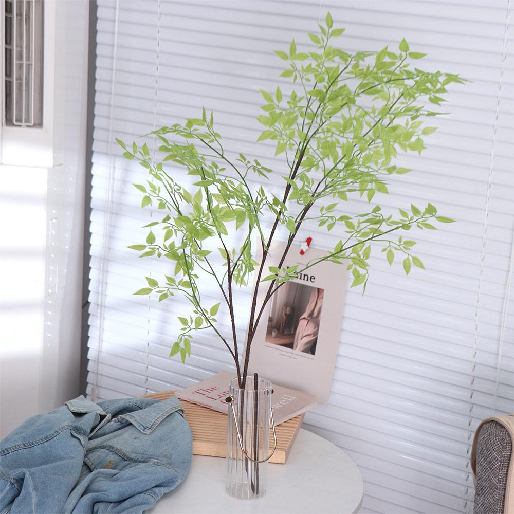 Handmade Artificial Nantian Bamboo Branch Long Green Simulation Nantian Bamboo Plastic 110cm Fake Plants Bedroom