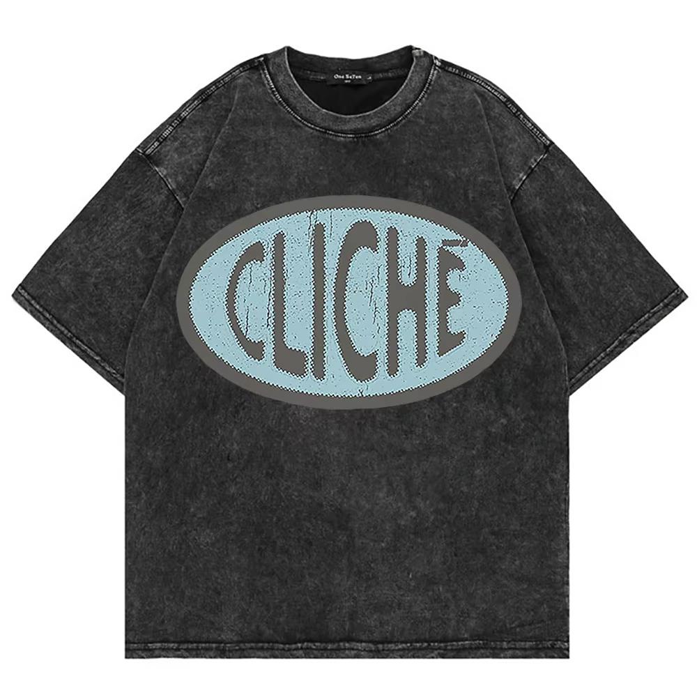 Vintage Washed Mgk Lost Americana T-Shirt Summer Fashion Men Streetwear Hip Hop Oversize Acid Wash Tees Shirts Tops